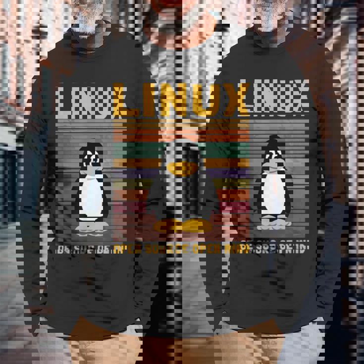 メンズ コンピューター オタク Linux ルートペンギン タックス 言葉 ギフト 長袖Tシャツ 高齢者への贈り物