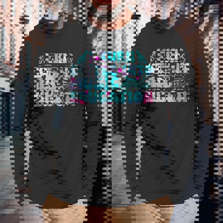 コーヒーを音楽教育学校の先生に変える 長袖Tシャツ 高齢者への贈り物