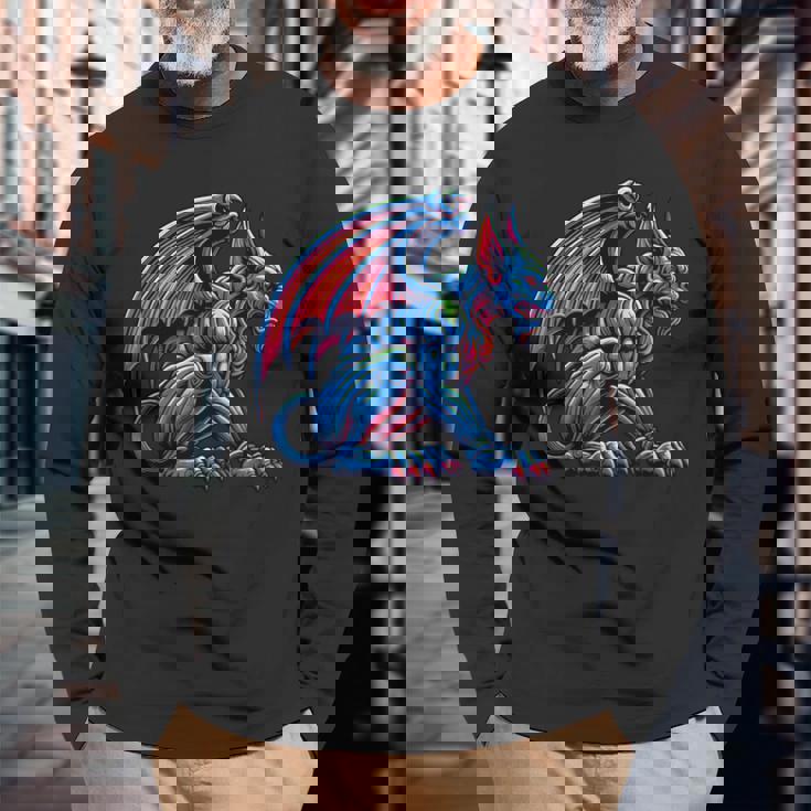 ゴシックガーゴイル 長袖Tシャツ 高齢者への贈り物