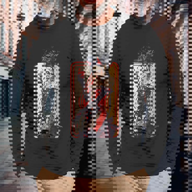 ゴス ハーレクイン ハーレクイン パンク ヴィンテージ レトロ ストリートウェア 長袖Tシャツ 高齢者への贈り物