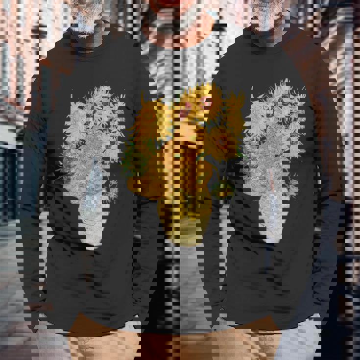 ゴッホ ひまわり 美的アート 鍬 絵画 グラフィック 長袖Tシャツ 高齢者への贈り物