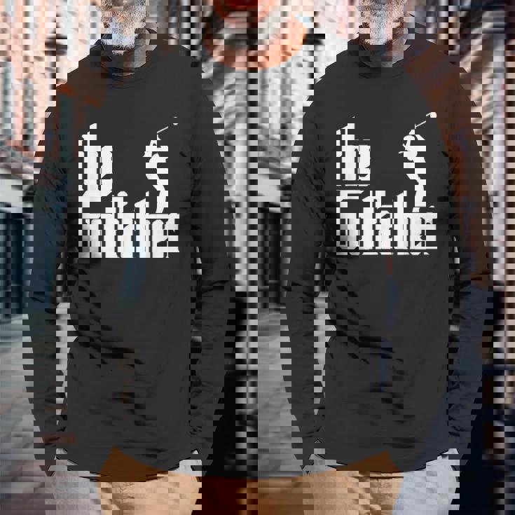 ゴルファザーの面白いゴルフの父神父お父さんゴルファー 長袖Tシャツ 高齢者への贈り物