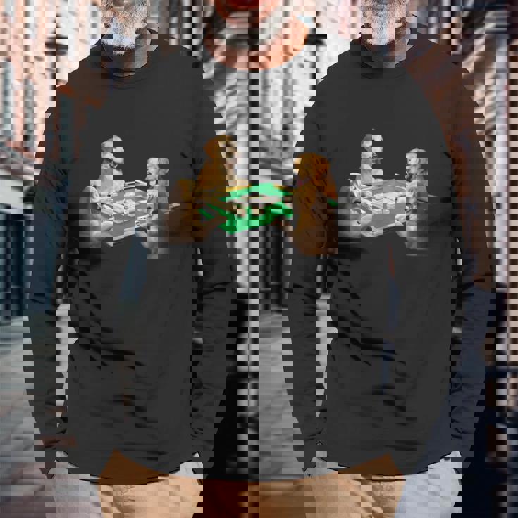 ゴールデンレトリバー イヌ 麻雀 面白いtシャツ 犬 メンズ おもしろ 面白い 服 おもしろグッズ ネタ 長袖Tシャツ 高齢者への贈り物