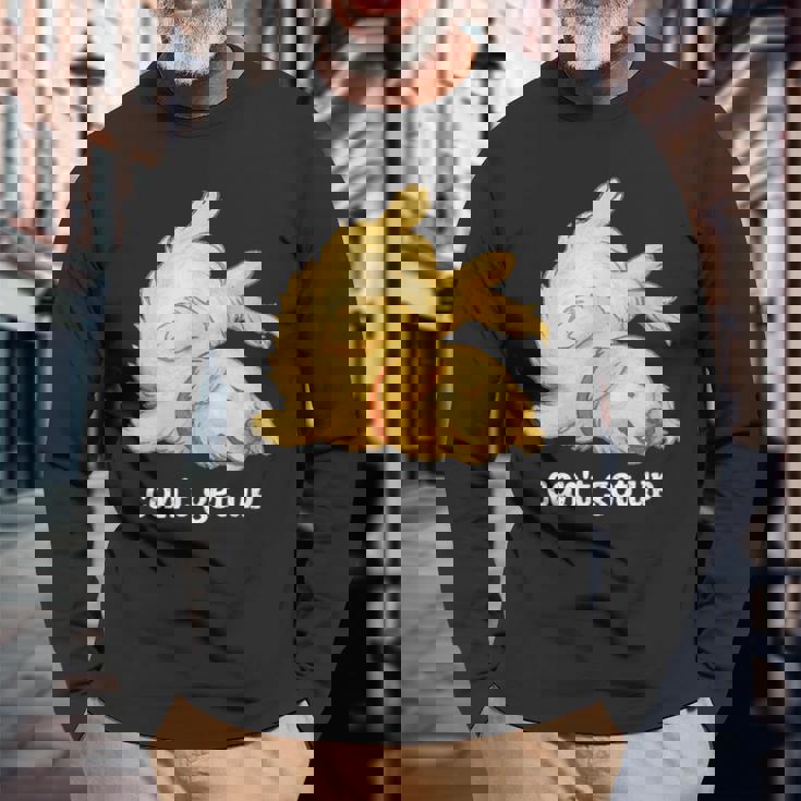 ゴールデンレトリバー ゴールデン 犬 Can't Get Up かわいい やる気スイッチ故障中 水彩 おもしろ 犬好き 長袖Tシャツ 高齢者への贈り物