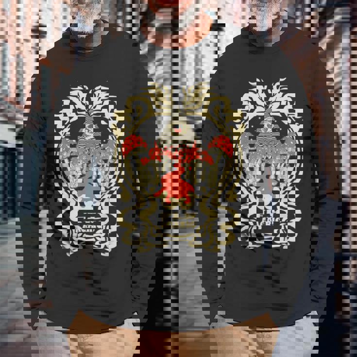 サイケデリック キノコ フライ 寒天 レイビング フェスティバル パーティー 行楽 長袖Tシャツ 高齢者への贈り物