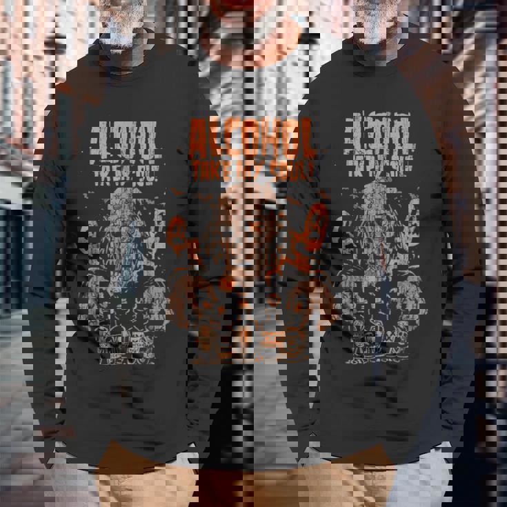 サイコビリー ホラー パンクロック Hr ドランクゾンビ 長袖Tシャツ 高齢者への贈り物