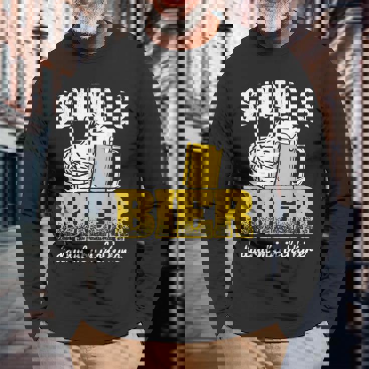 サウナとビールサウナ ウェルネスサウナ 長袖Tシャツ 高齢者への贈り物