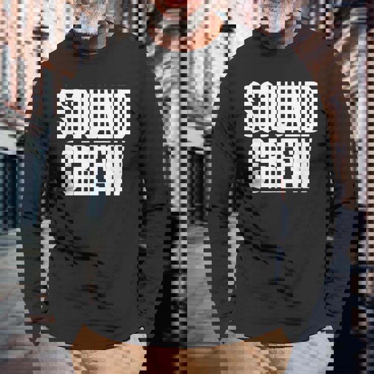 サウンドクルーtシャツ コンサートイベントスタッフ ブラックtシャツ 長袖Tシャツ 高齢者への贈り物