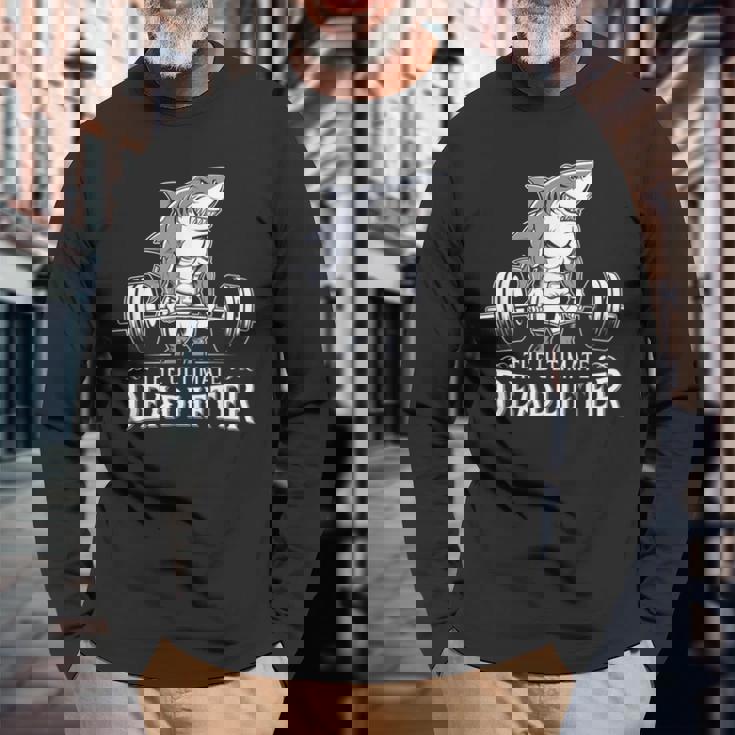 サメ コスチューム デッドリフター ワークアウト ジム サメ ぬいぐるみ 動物 長袖Tシャツ 高齢者への贈り物