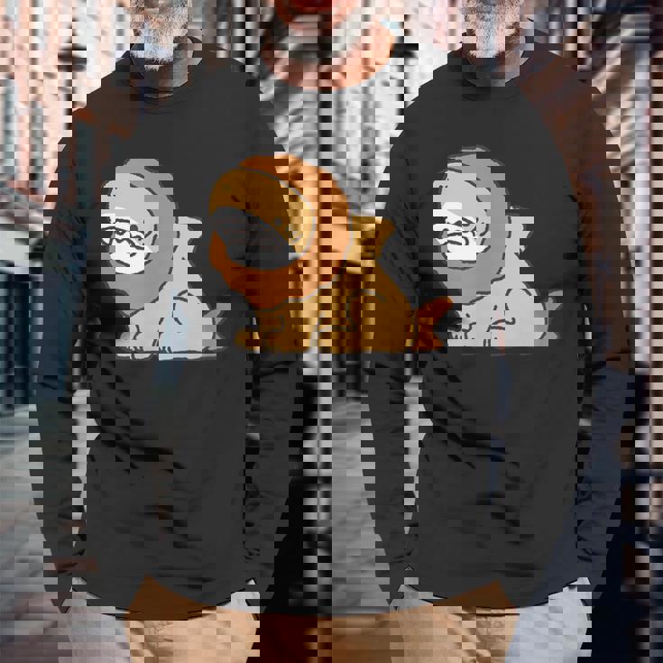 サメライオン さめ 鮫 シャーク 変な 長袖Tシャツ 高齢者への贈り物