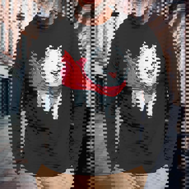 サモエド犬-サモエド 長袖Tシャツ 高齢者への贈り物