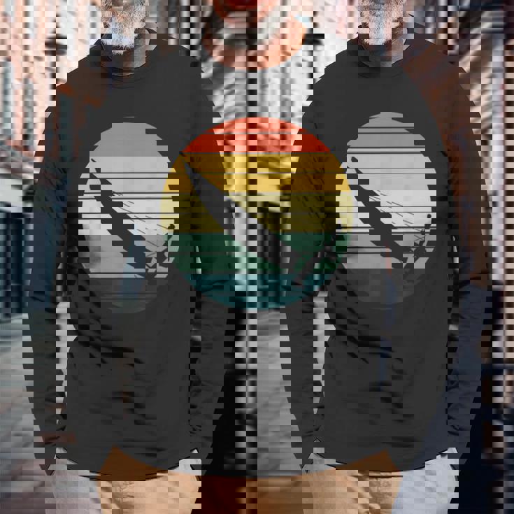 サンセット カタマラン セーリング 長袖Tシャツ 高齢者への贈り物