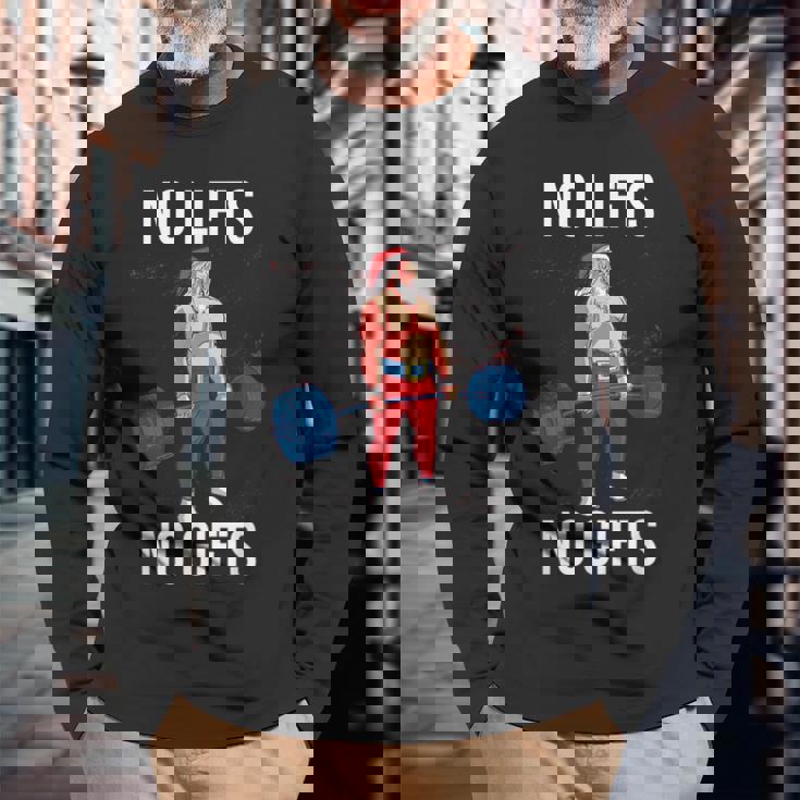 サンタ クリスマス 面白いtシャツ ウエイトリフティング 筋トレ メンズ おもしろ 面白い 服 おもしろグッズ ネタ 長袖Tシャツ 高齢者への贈り物