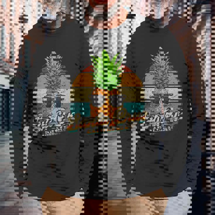 サンタクルーズ カリフォルニア ヴィンテージ レトロ 長袖Tシャツ 高齢者への贈り物