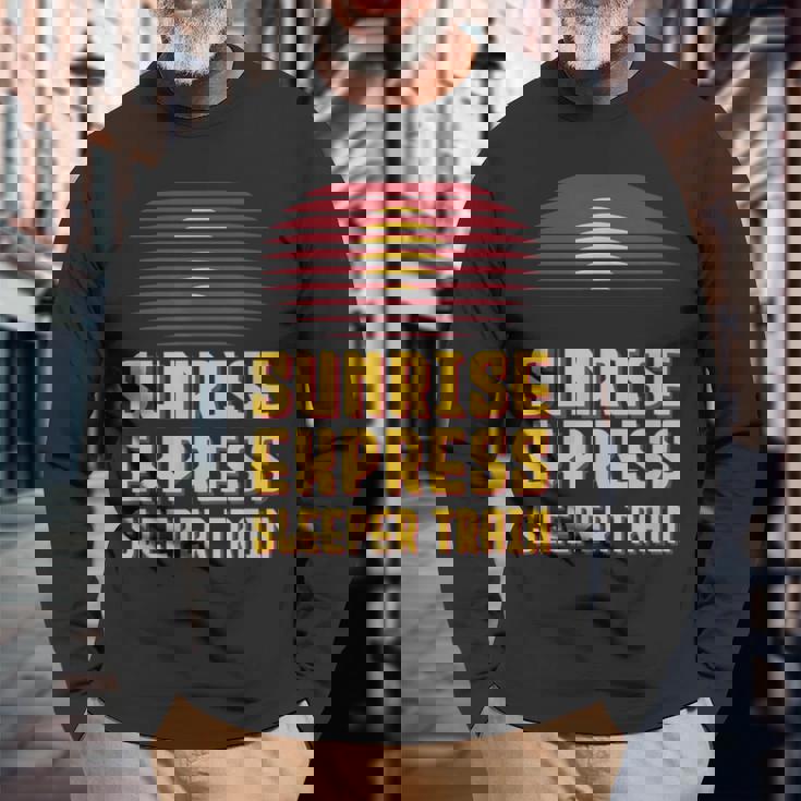 サンライズ特急電車 日本 東京 岡山 出雲 高松 長袖Tシャツ 高齢者への贈り物