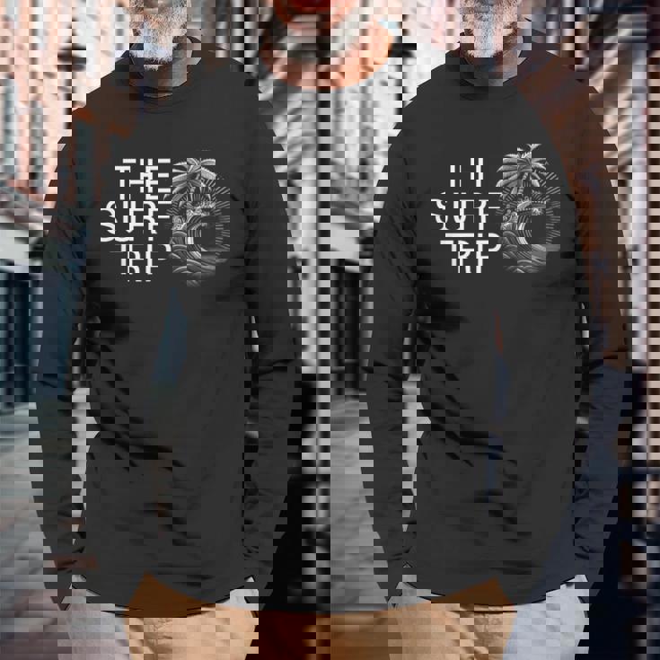 サーフ サーフィン グラフィック ストリート カジュアル メンズ レディース 長袖Tシャツ 高齢者への贈り物