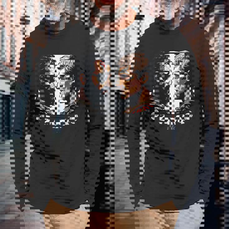 ザマの戦い ハンニバル対スキピオ カルタゴとローマ 長袖Tシャツ 高齢者への贈り物