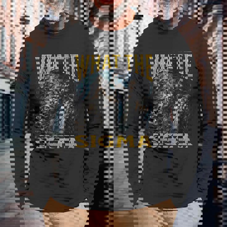 ザ・シグマ・ファニー・ハード・スケルトン・ミーム・ブートレグ 長袖Tシャツ 高齢者への贈り物