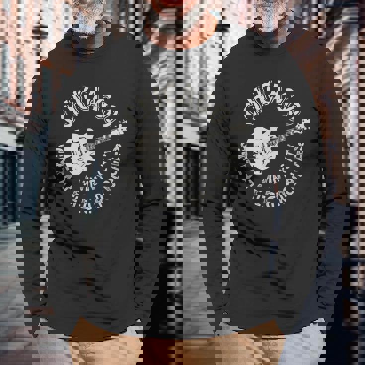 シカゴ・エレクトリック ブルース アメリカンミュージック ビンテージ 長袖Tシャツ 高齢者への贈り物