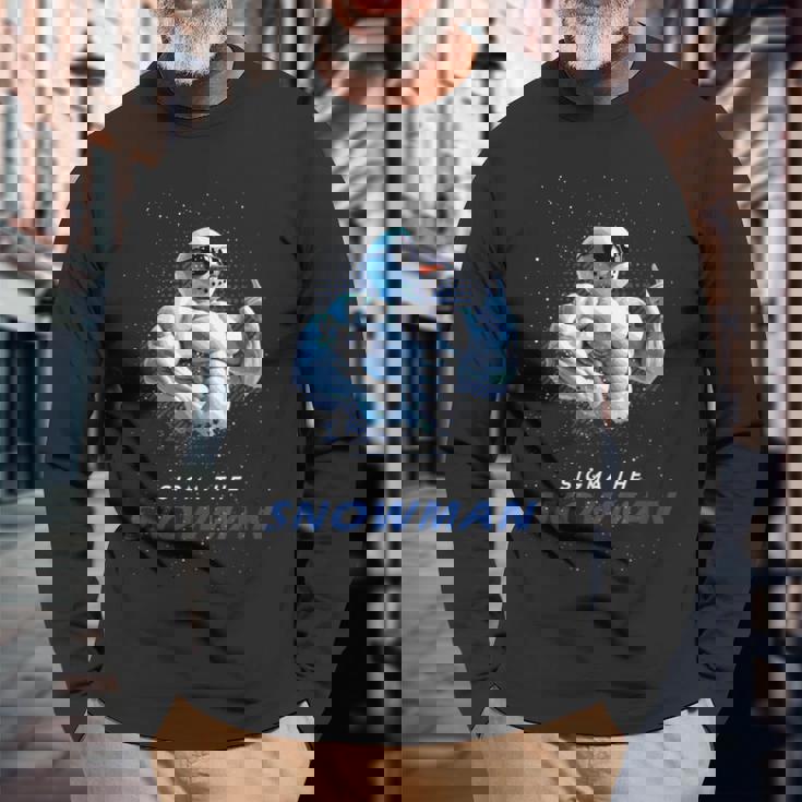 シグマザスノーマンブラッシュリズメリークリスマス Xマスク 長袖Tシャツ 高齢者への贈り物