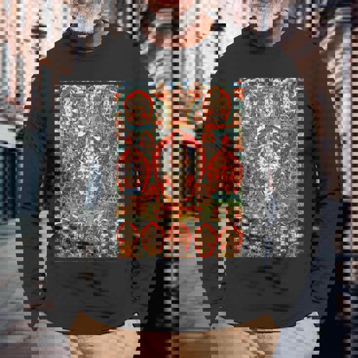 シッダ ラクシュミ チベット仏教 タンカ 曼荼羅 仏教 長袖Tシャツ 高齢者への贈り物