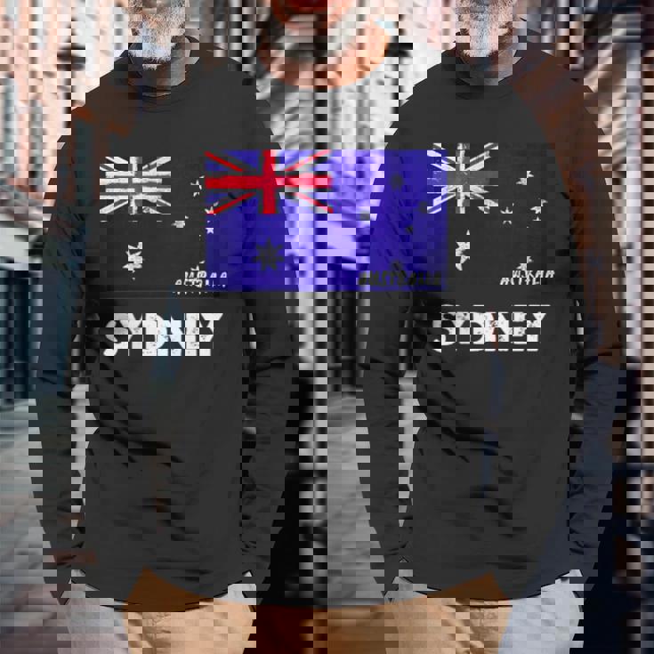 シドニー オーストラリア国旗ジャージ 長袖Tシャツ 高齢者への贈り物