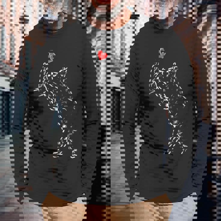 シベリアンハスキー犬愛かわいいシベリアンハスキー 長袖Tシャツ 高齢者への贈り物