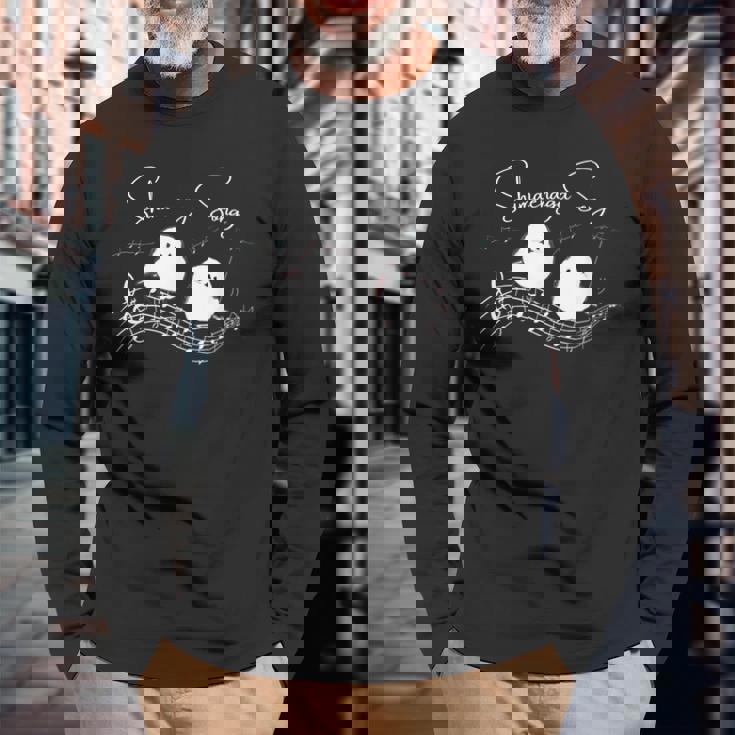 シマエナガの歌声 長袖Tシャツ 高齢者への贈り物