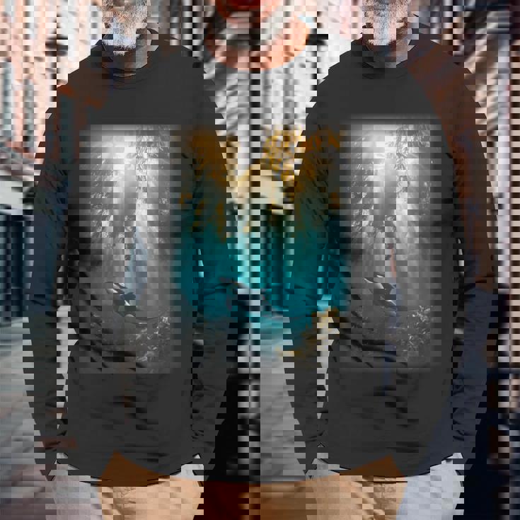 シャチが特徴的なシャチ。 長袖Tシャツ 高齢者への贈り物