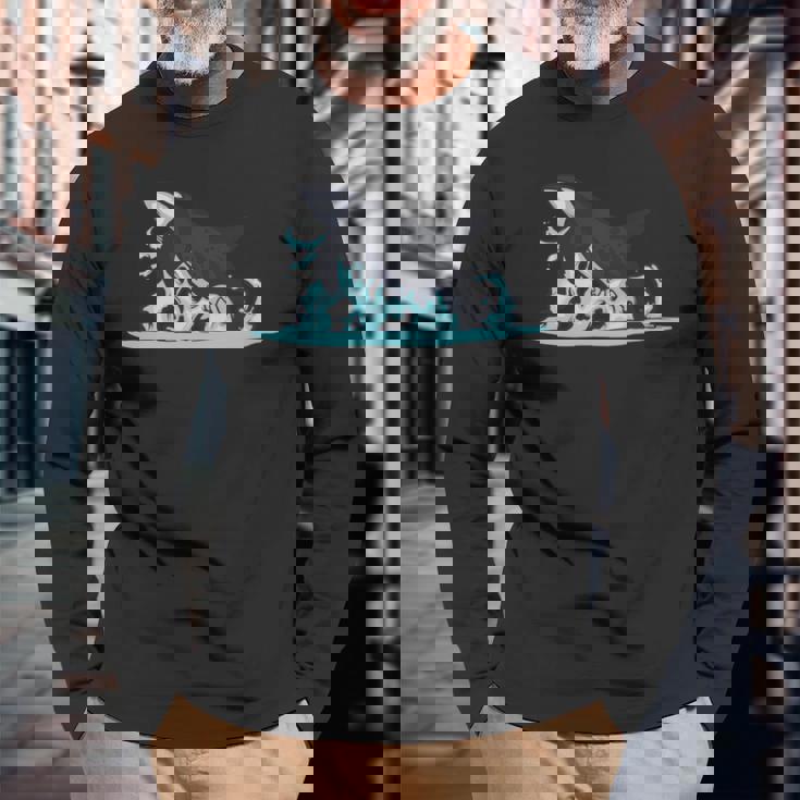 シャチギフトジャンピングオルカシャチ 長袖tシャツ 長袖Tシャツ 高齢者への贈り物