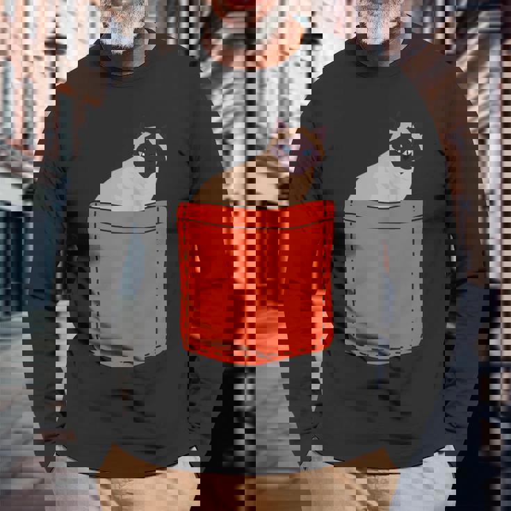 シャムバッグ 猫好きアパレル シャム猫 長袖Tシャツ 高齢者への贈り物