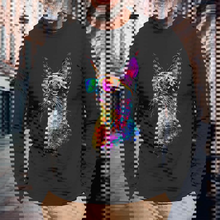 シャム猫 シャム猫 甘いシャム猫 長袖Tシャツ 高齢者への贈り物