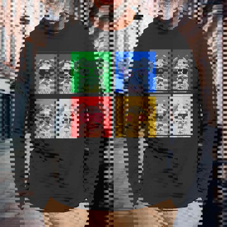 シュナウザー 面白いtシャツ 犬 かわいい メンズ 子供 おもしろ 服 雑貨 グッズ ネタ わんこ イヌ 長袖Tシャツ 高齢者への贈り物