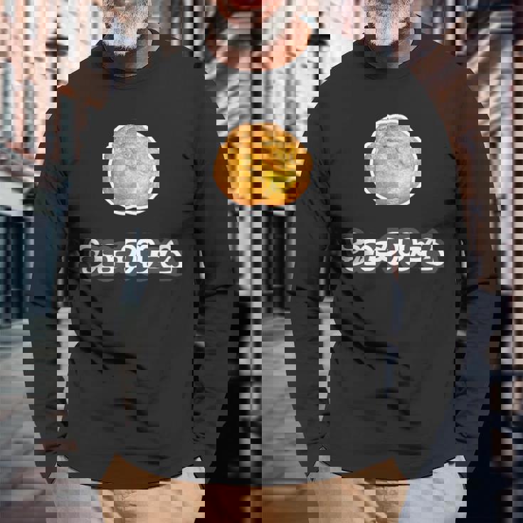 シュークリーム『スイーツ ポップ』お菓子 写真 おやつ 面白い かわいい 長袖Tシャツ 高齢者への贈り物