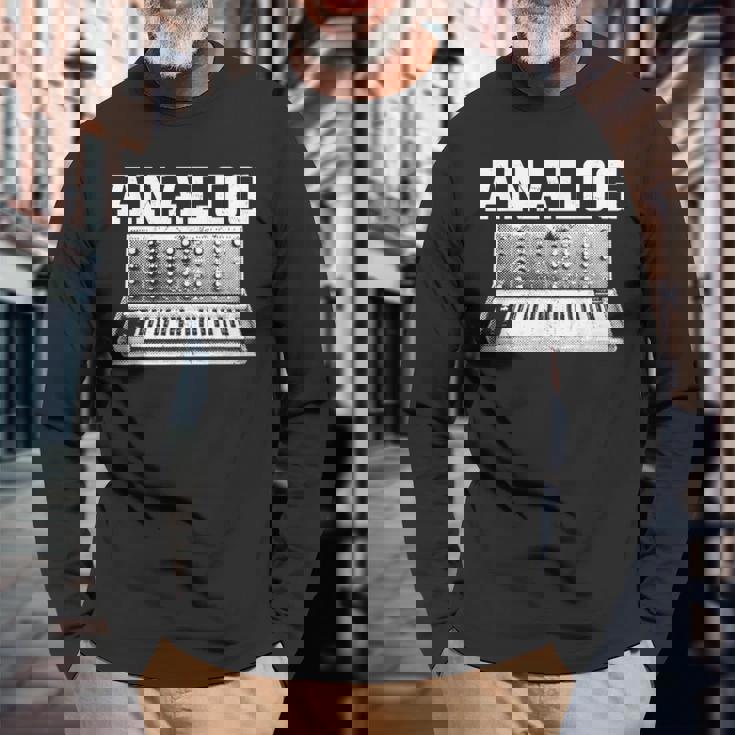 シンセサイザー キーボード シンセ ミュージシャン 長袖Tシャツ 高齢者への贈り物