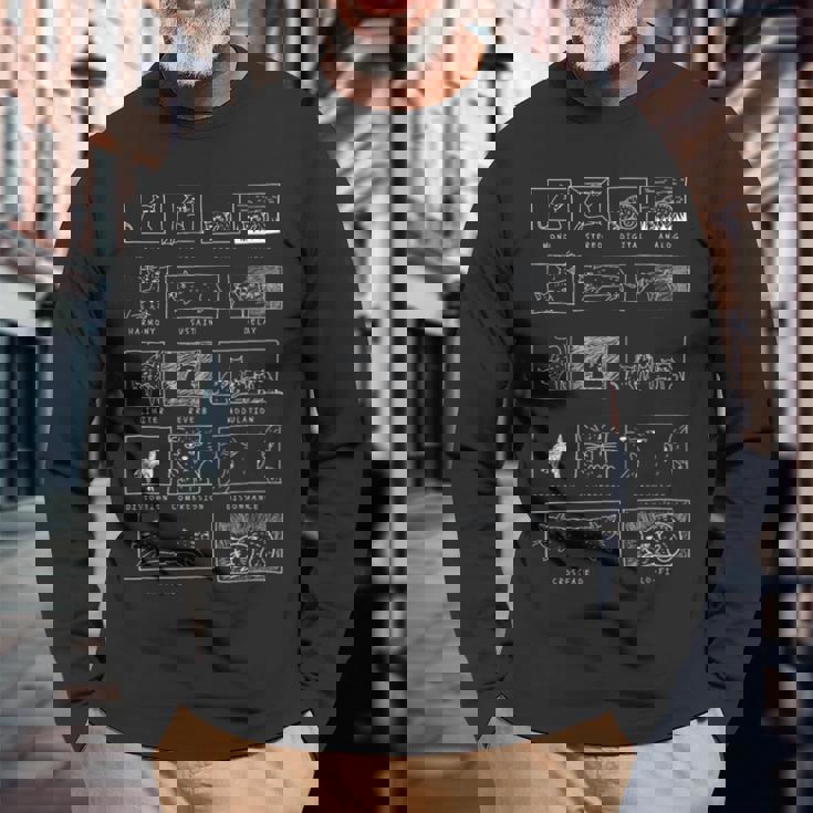 シンセサイザー 猫 アナログ シンセ ミュージシャン モジュラー テクノ Dj 長袖Tシャツ 高齢者への贈り物