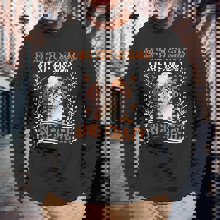 シーズー犬の面白いことわざ 長袖Tシャツ 高齢者への贈り物