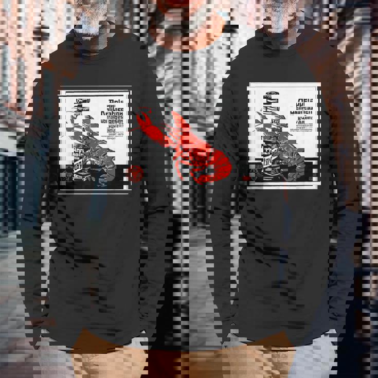 シーフード 1879 ドイツ ロブスター ザリガニ 甲殻類 レトロ 長袖Tシャツ 高齢者への贈り物