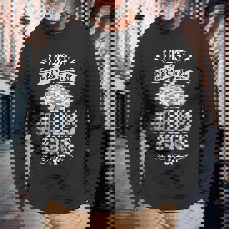 ジェリービーンファニーキャンディかわいいおやつ 長袖Tシャツ 高齢者への贈り物