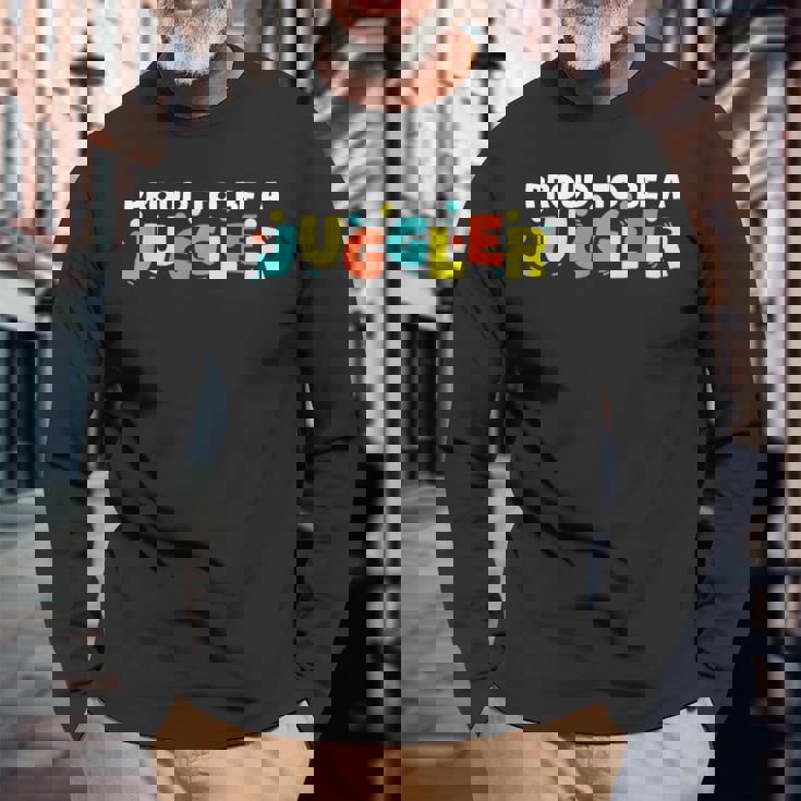 ジャグラーであることを誇りに思う 長袖Tシャツ 高齢者への贈り物