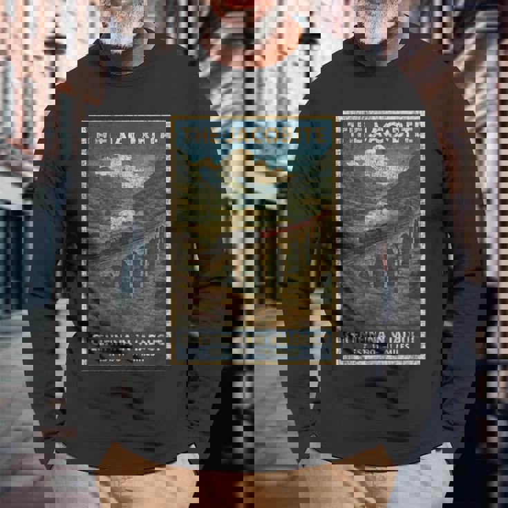 ジャコバイト蒸気レールトレイン 長袖Tシャツ 高齢者への贈り物