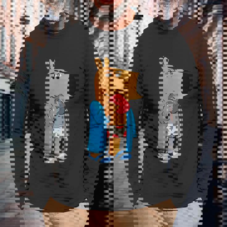 ジャスト・ア・チル・ガイ $チル・ガイ 長袖Tシャツ 高齢者への贈り物