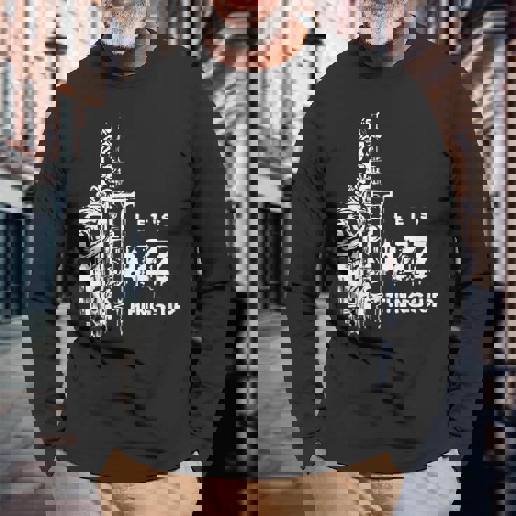 ジャズ・サックス レッツ・ジャズ・シング・アップlet's Jazz Thing Up 長袖Tシャツ 高齢者への贈り物