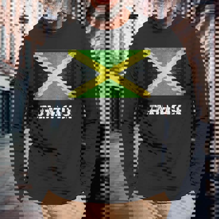 ジャマイカ ジャマイカ国旗 長袖Tシャツ 高齢者への贈り物