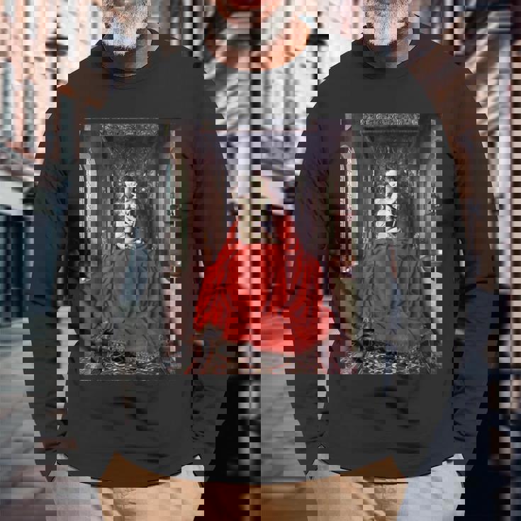 ジャン・ファン・エイク作 ルッカ・マドンナ 1436 長袖Tシャツ 高齢者への贈り物