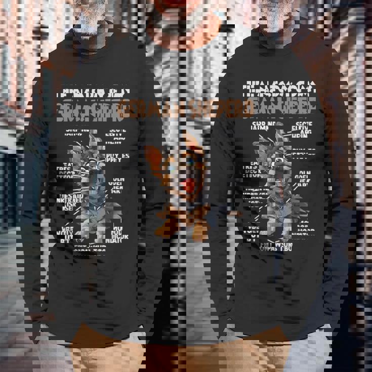 ジャーマン シェパードの犬の散歩犬愛好家のジャーマン シェパード 長袖Tシャツ 高齢者への贈り物