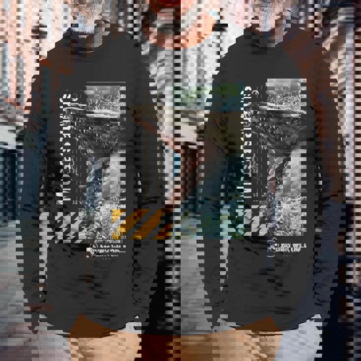 ジュラシック・ワールド再生モササウルス 長袖Tシャツ 高齢者への贈り物