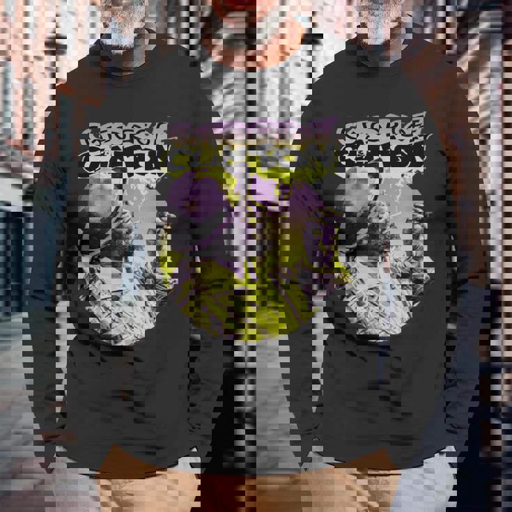 ジョージ・クリントンの煙の写真 長袖Tシャツ 高齢者への贈り物