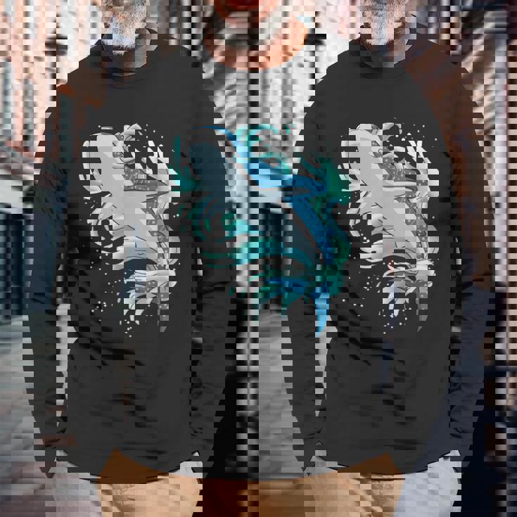 ジンベイザメシャツボーイズジンベイザメギフトガールズスキューバダイビング 長袖Tシャツ 高齢者への贈り物