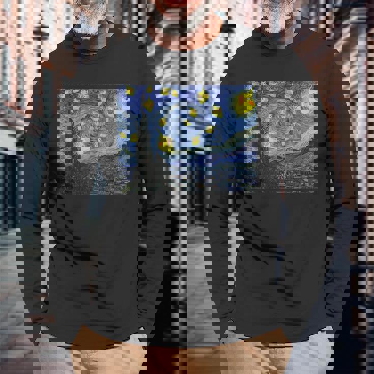 スクリーミングオウム オカメインコ 星月夜 長袖Tシャツ 高齢者への贈り物